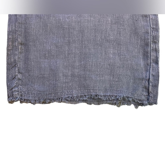 River + Sky Crop Linen West Coast Wide Leg Purple/Gray Drawstring Pull On Pant M - Picture 6 of 9